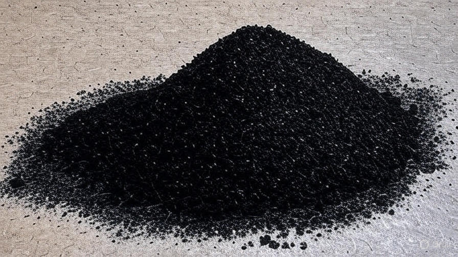 mound of humic acid on concrete